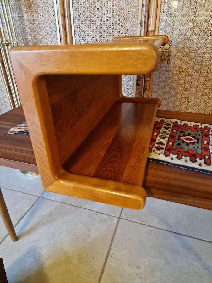 Vintažinė mid century tikmedžio masyvo lentyna - nuotraukos Nr. 23