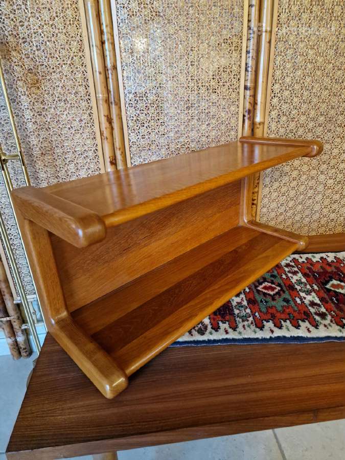Vintažinė mid century tikmedžio masyvo lentyna - nuotraukos Nr. 24