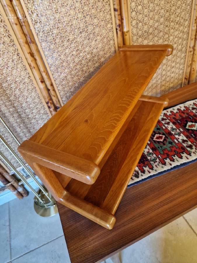 Vintažinė mid century tikmedžio masyvo lentyna - nuotraukos Nr. 26