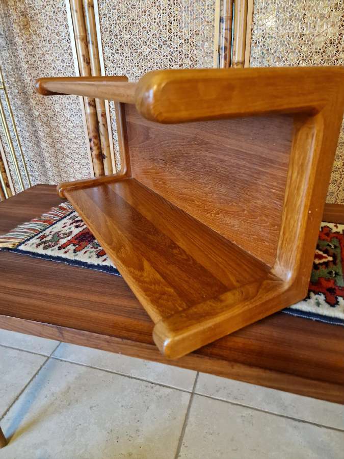 Vintažinė mid century tikmedžio masyvo lentyna - nuotraukos Nr. 34