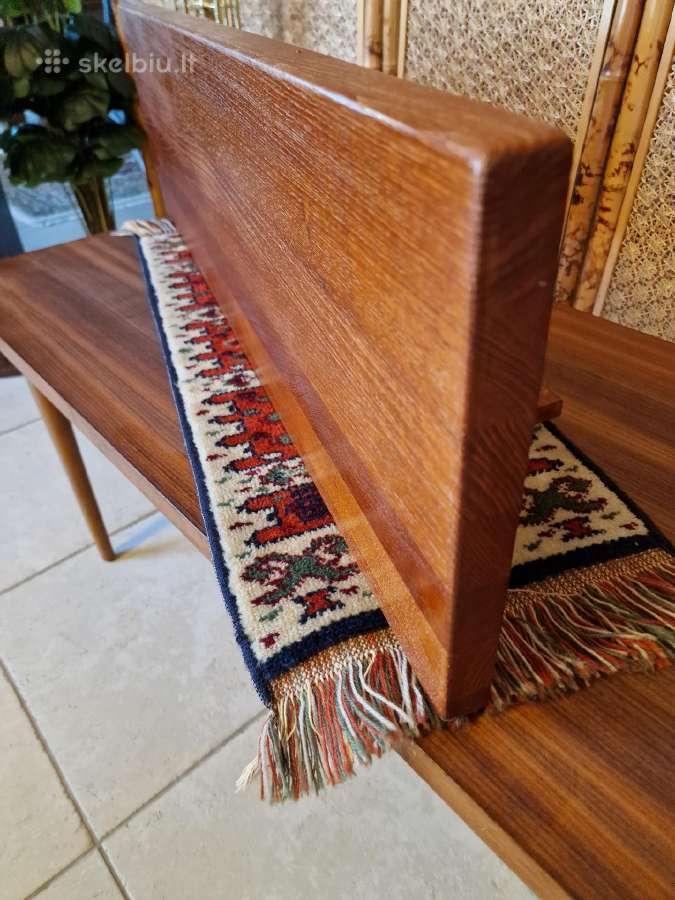 Vintažinė mid century tikmedžio masyvo lentyna - nuotraukos Nr. 7