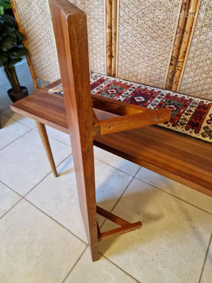 Vintažinė mid century tikmedžio masyvo lentyna - nuotraukos Nr. 11