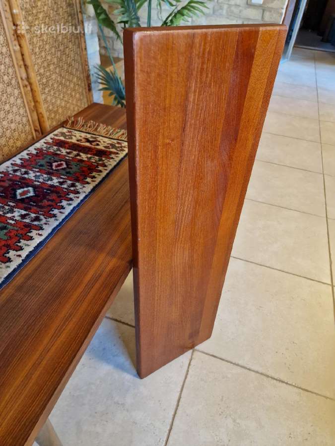 Vintažinė mid century tikmedžio masyvo lentyna - nuotraukos Nr. 12