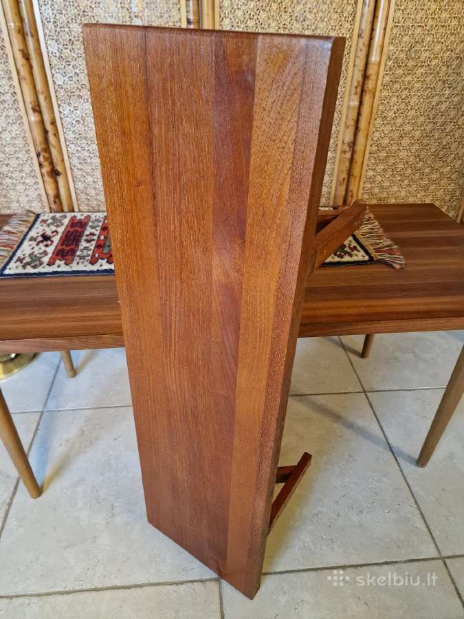 Vintažinė mid century tikmedžio masyvo lentyna - nuotraukos Nr. 14
