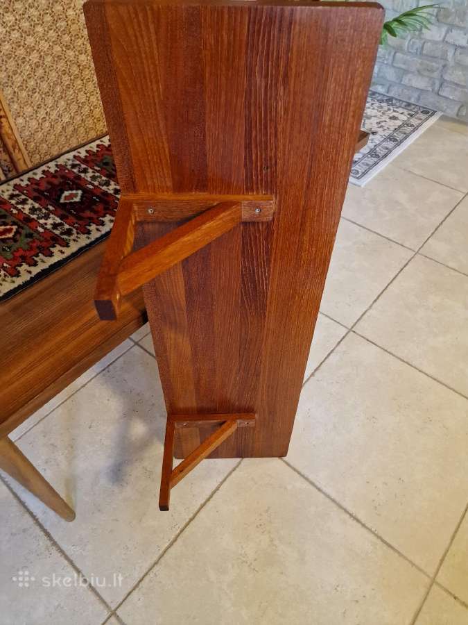Vintažinė mid century tikmedžio masyvo lentyna - nuotraukos Nr. 15