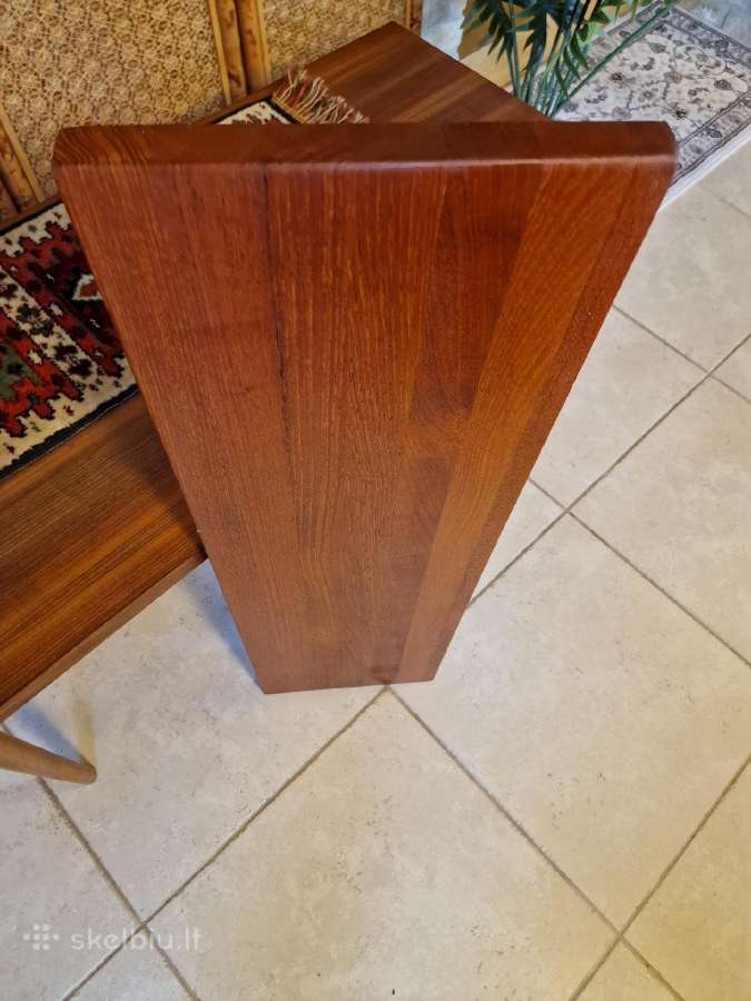 Vintažinė mid century tikmedžio masyvo lentyna - nuotraukos Nr. 16