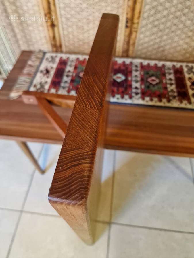 Vintažinė mid century tikmedžio masyvo lentyna - nuotraukos Nr. 19