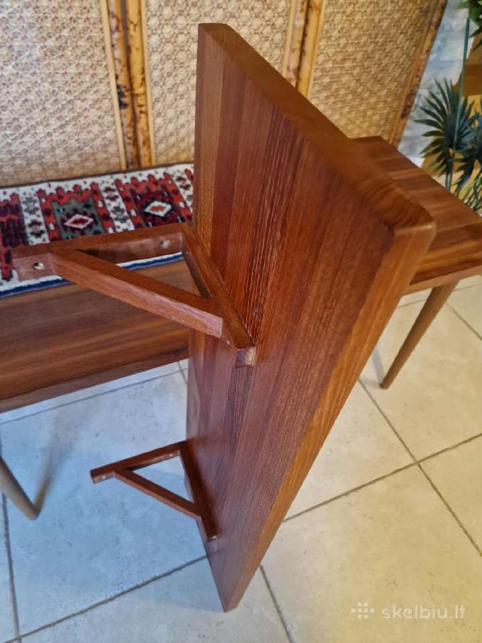 Vintažinė mid century tikmedžio masyvo lentyna - nuotraukos Nr. 20