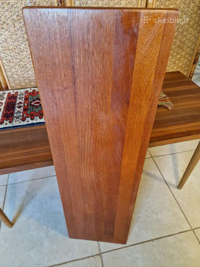 Vintažinė mid century tikmedžio masyvo lentyna - nuotraukos Nr. 21