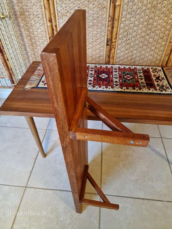 Vintažinė mid century tikmedžio masyvo lentyna - nuotraukos Nr. 22