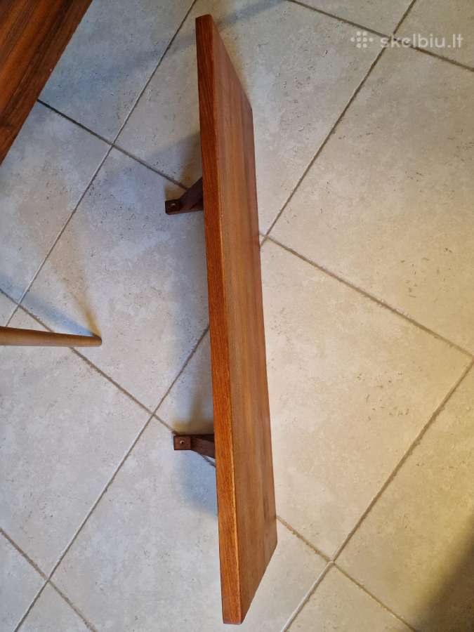 Vintažinė mid century tikmedžio masyvo lentyna - nuotraukos Nr. 30