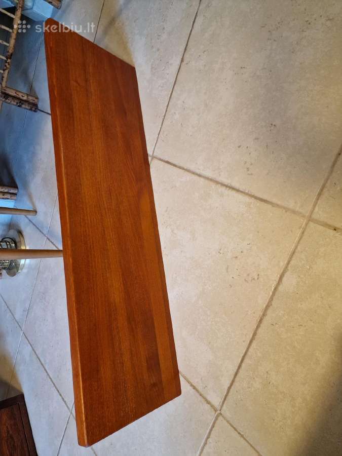 Vintažinė mid century tikmedžio masyvo lentyna - nuotraukos Nr. 31