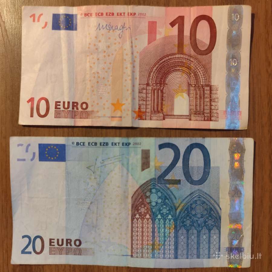 Seno tipo euru banknotai ,Litai