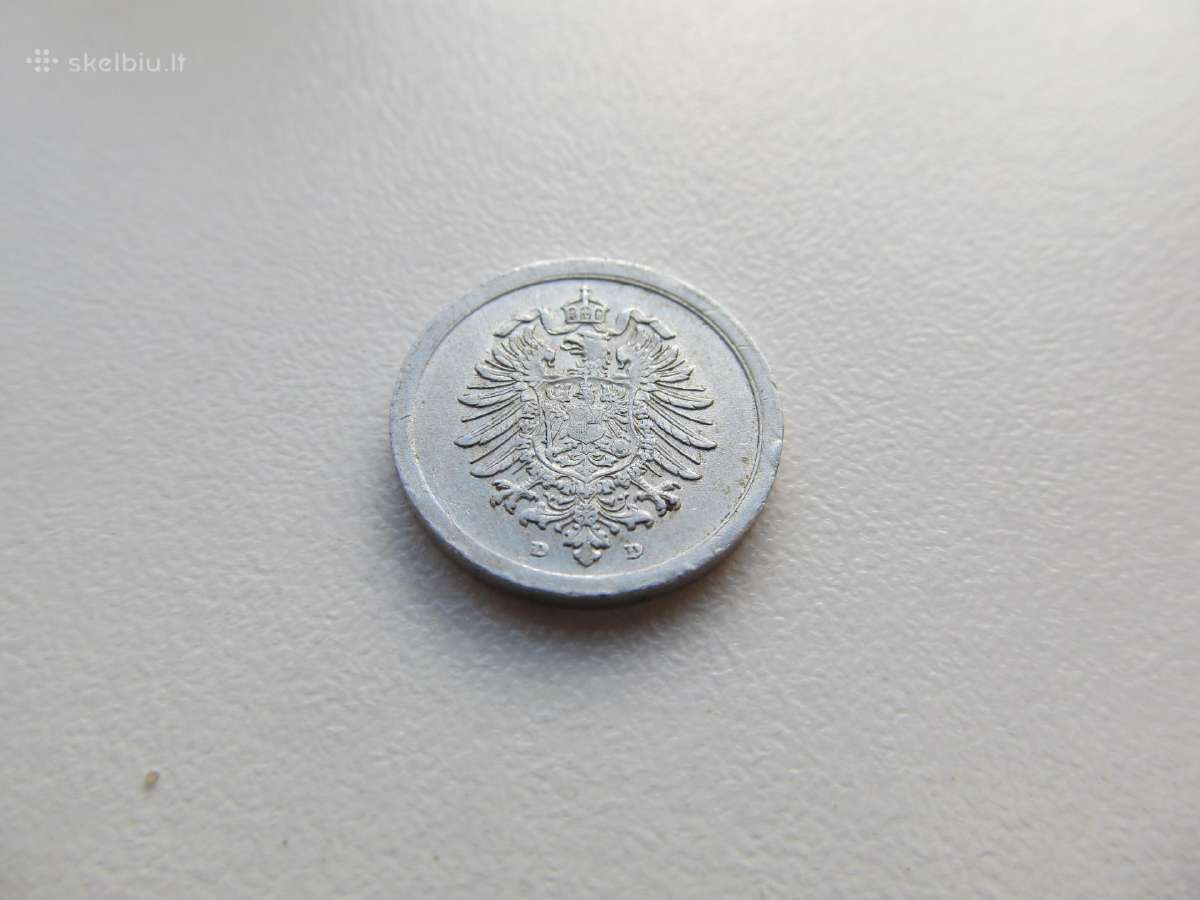 1 pfennig , Vokietija , 1917 D - nuotraukos Nr. 2