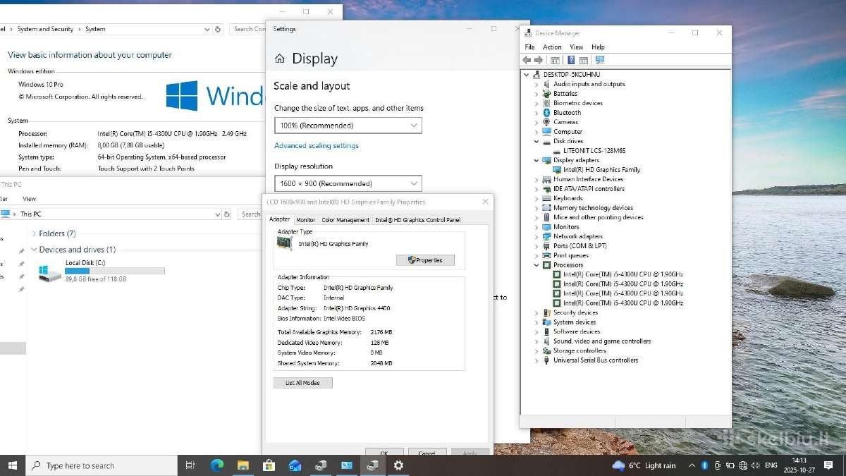 Lenovo Thinkpad T440s intel i5 8ram ir SSD - nuotraukos Nr. 7