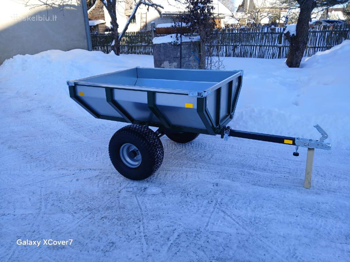 Sodo mini traktoriukui priekaba keturračiui