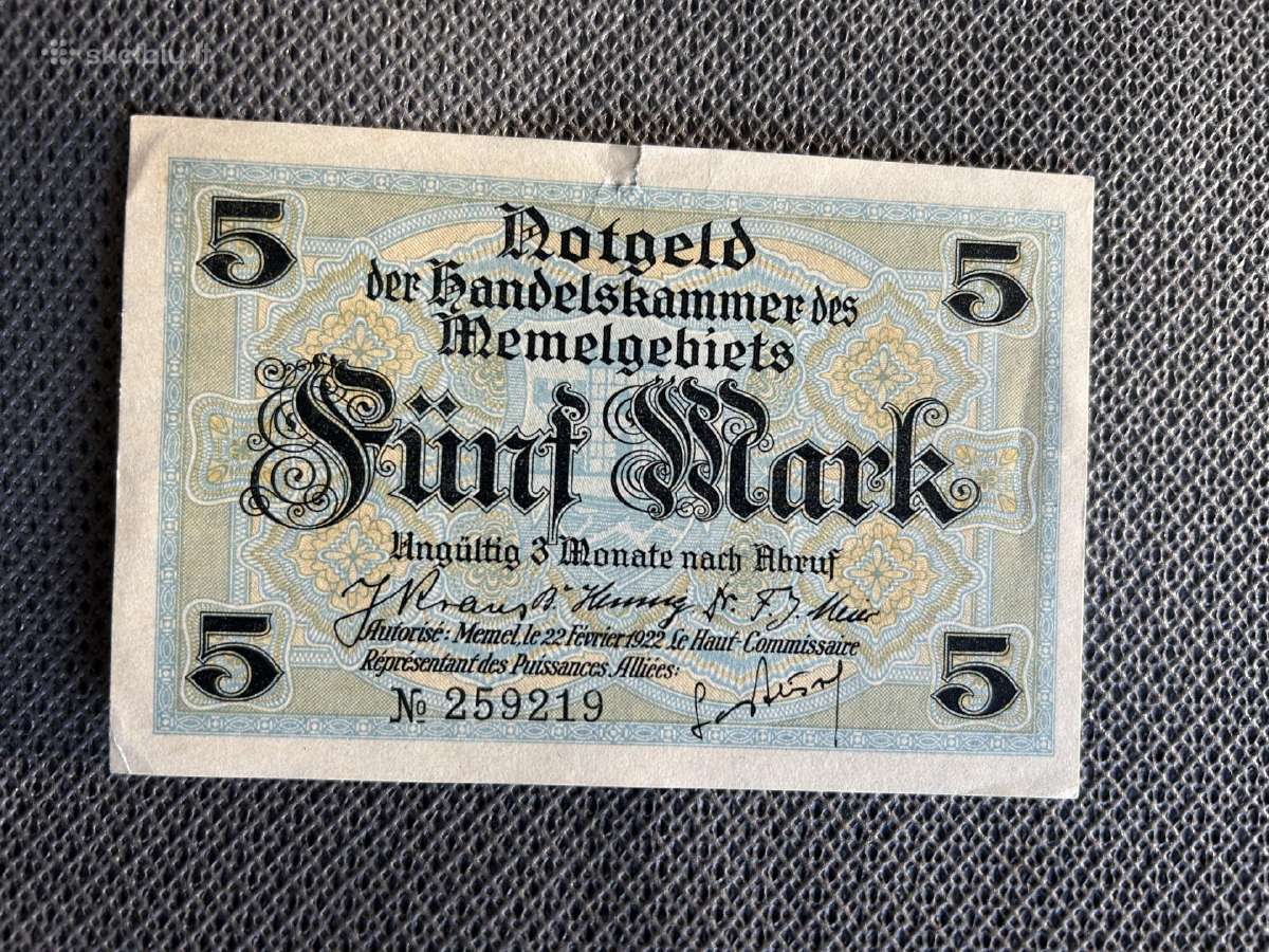 5 Memel markės 1922 m. - nuotraukos Nr. 2