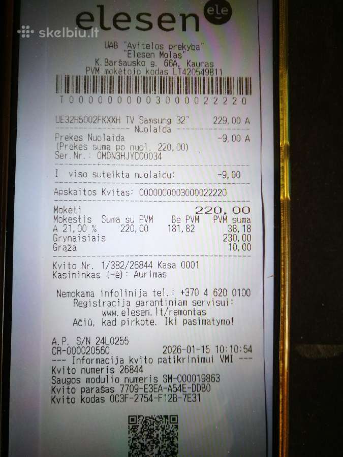 Samsung 32, televizorius naujas, su 2 metu garanti - nuotraukos Nr. 4