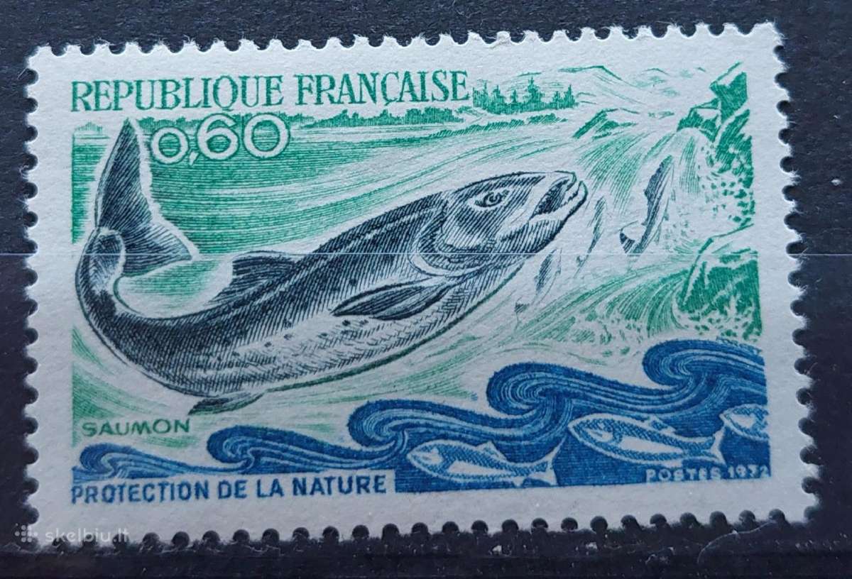 Prancūzija 1972 žuvis, švarus, Michel 1794