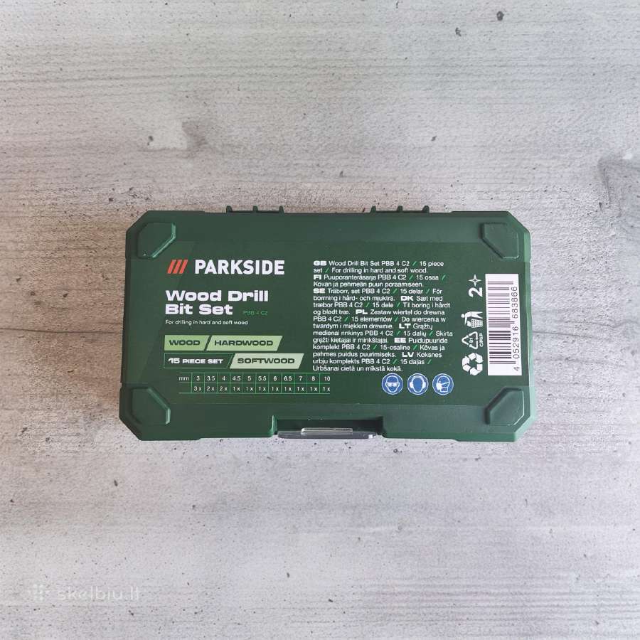 Parkside grąžtų medžiui rinkinys 15 dalių - nuotraukos Nr. 2
