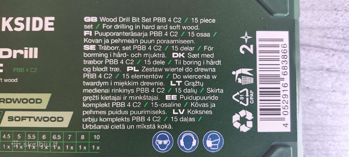 Parkside grąžtų medžiui rinkinys 15 dalių - nuotraukos Nr. 4