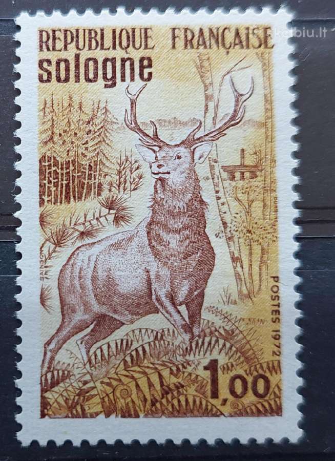 Prancūzija 1972 elnias, švarus, Michel 1808