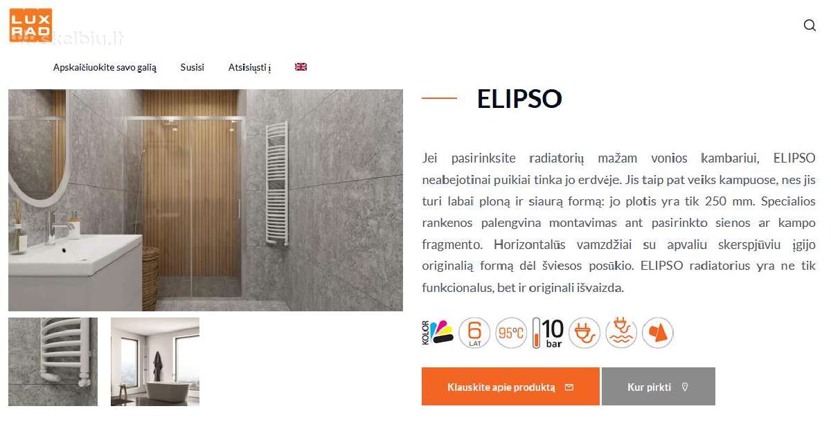 Naujas Rankšluosčių džiovintuvas Luxrad - nuotraukos Nr. 6