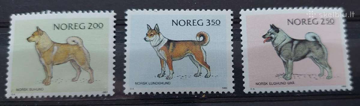 Norvegija 1983 šunis, švarus, Michel 878-880