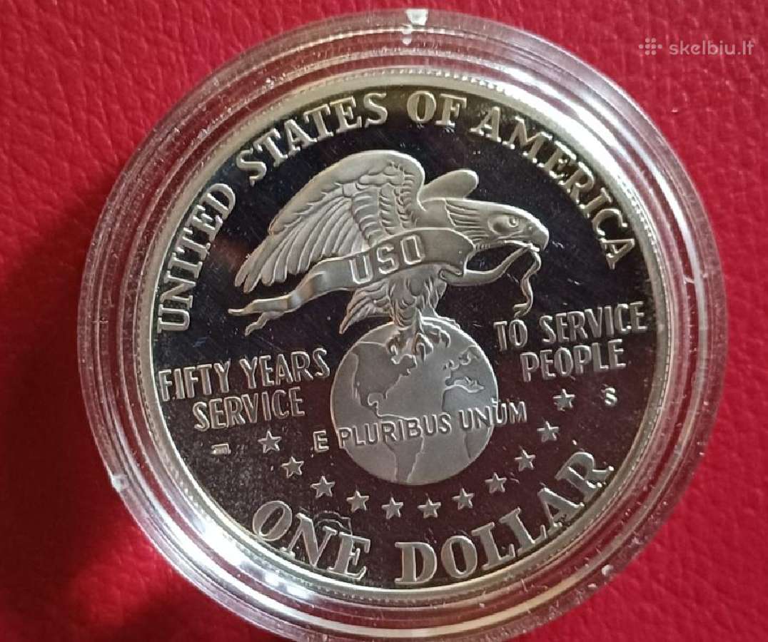 1 doleris 1991m. JAV sidabras 900 unc - nuotraukos Nr. 4