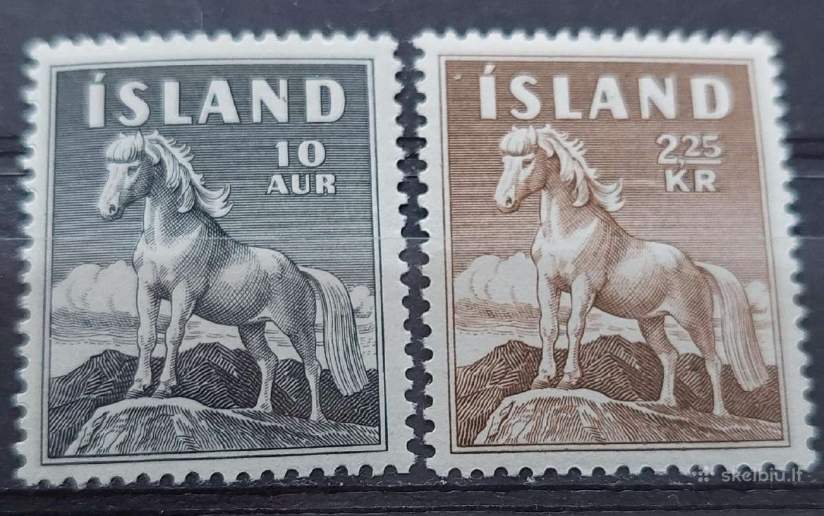 Islandija 1958 arkliai, švarus, Michel 325-326