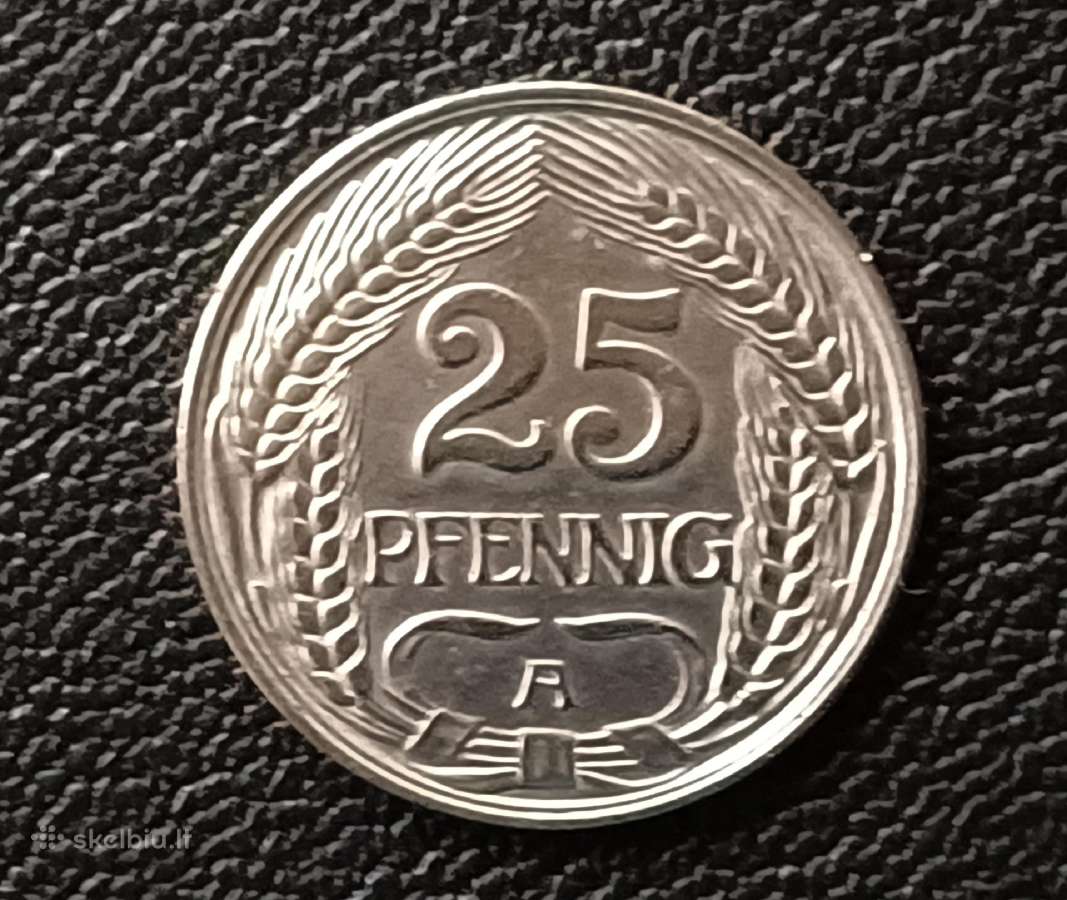 25 pfeningai 1909m. Vokietija