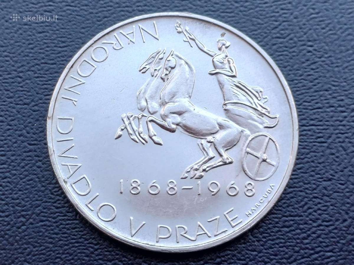 10 kronų 1968m. Čekoslovakija sidabras