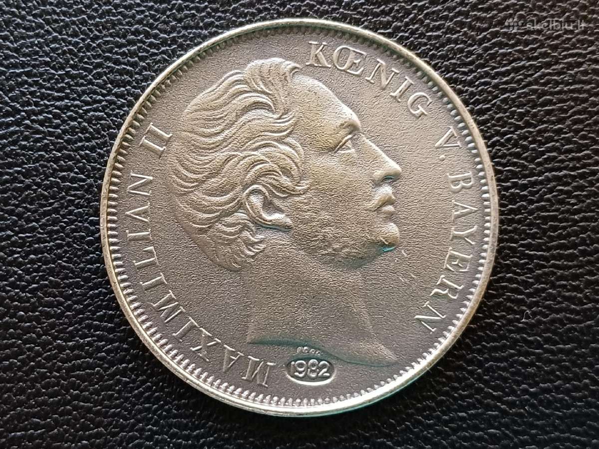 2 guldenai 1855m. Kopija sidabras 925 - nuotraukos Nr. 2