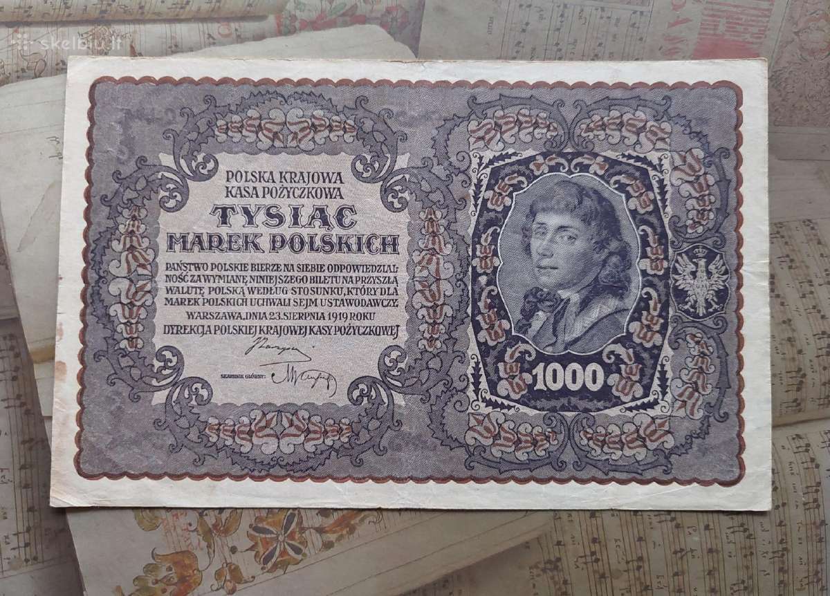1000 marek 1919 Lenkija