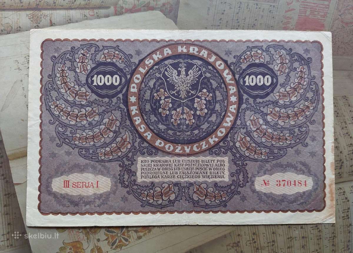 1000 marek 1919 Lenkija - nuotraukos Nr. 2