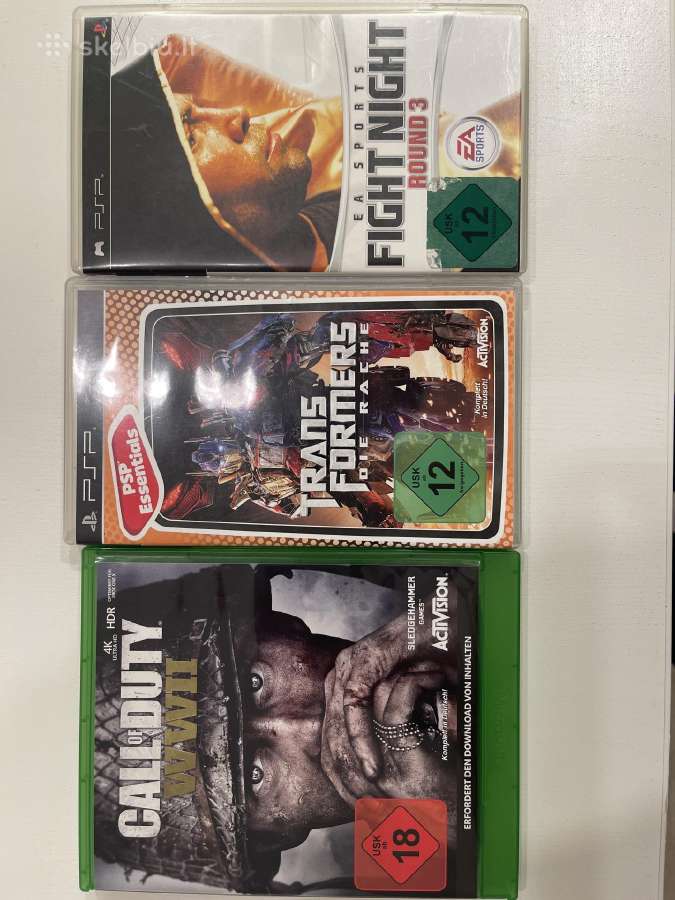 Umd, Dvd diskai su žaidimais Play Station Portable