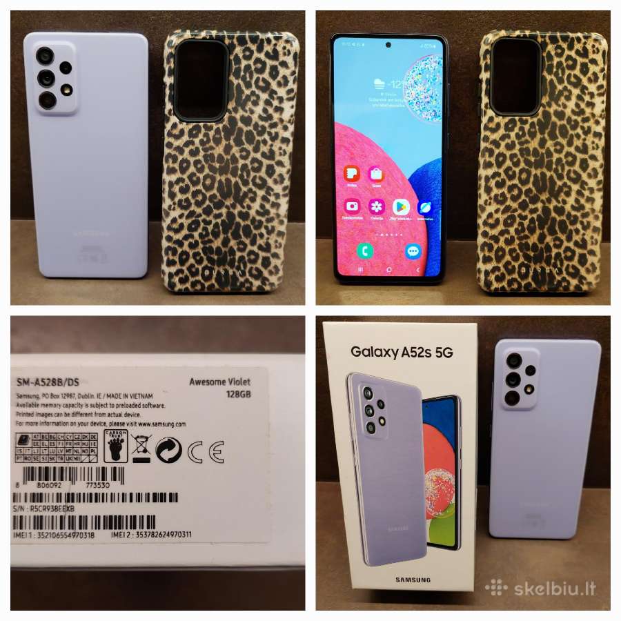Naudotas Samsung Galaxy A52s 5G, violetinė spalva