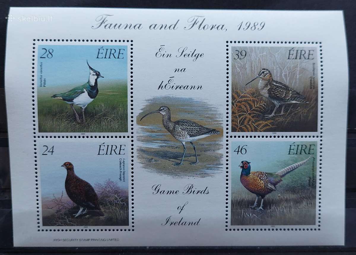 Airija 1989 paukščiai, švarus, Michel block7
