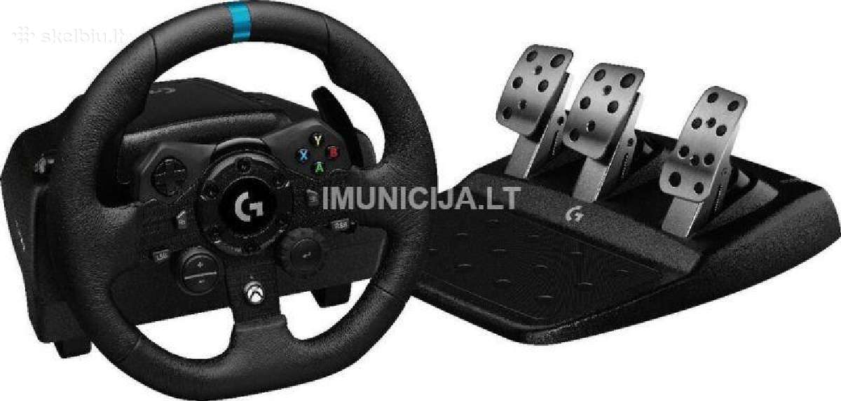 Logitech G923 žaidimų vairas ir pedalai + 3 mėn.