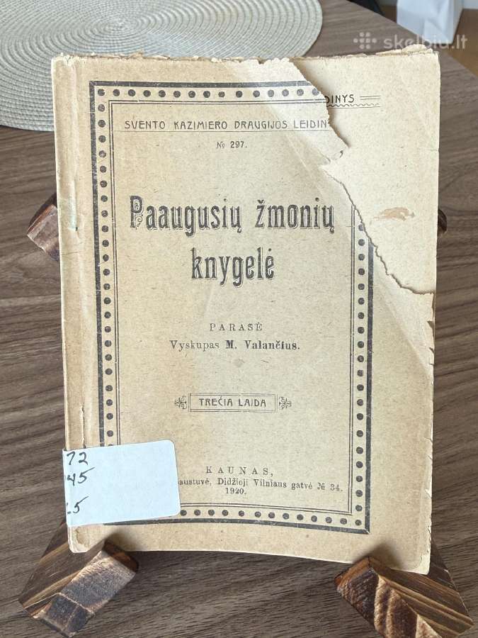 Paaugusių žmonių knygelė 1920 m.
