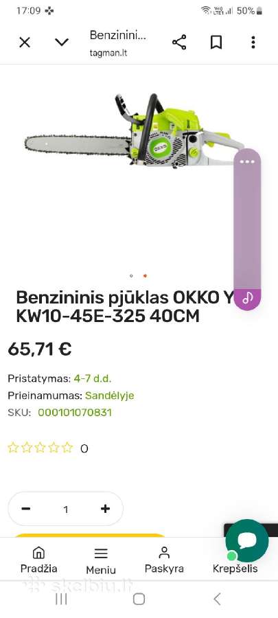 Benzininis pjuklas okko