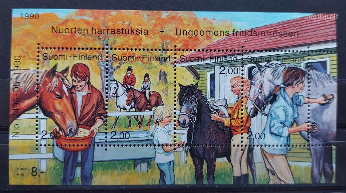 Suomija 1990 arkliai, švarus Michel block6