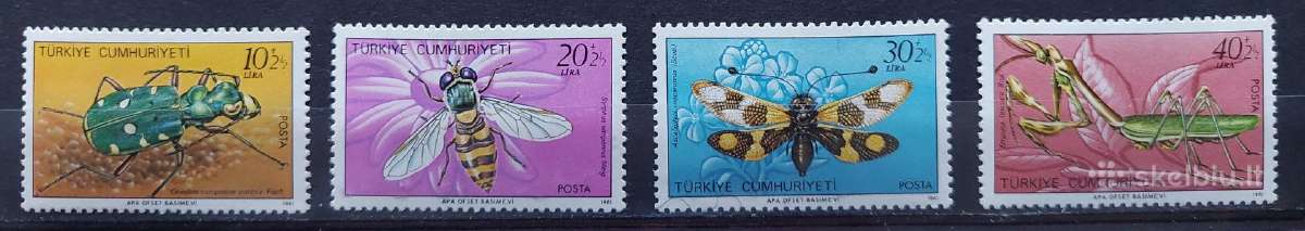 Turkija 1981 vabzdžiai, švarus, Michel 2584-2587