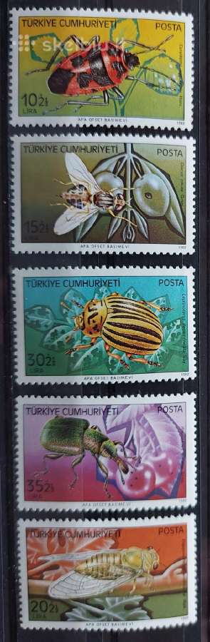 Turkija 1982 vabzdžiai, švarus, Michel 2611-2615