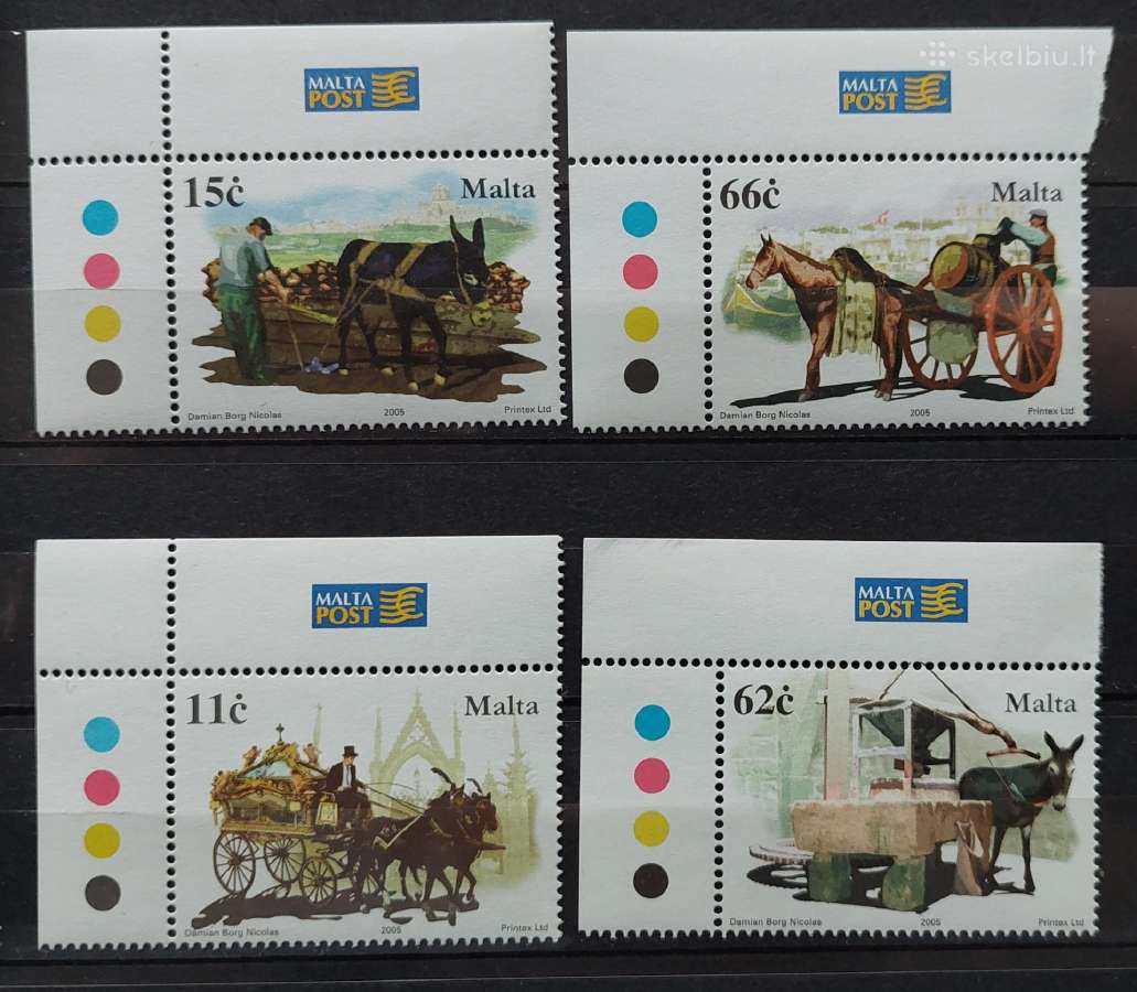 Malta 2005 arkliai ir asilai, švarus, Michel 1409-