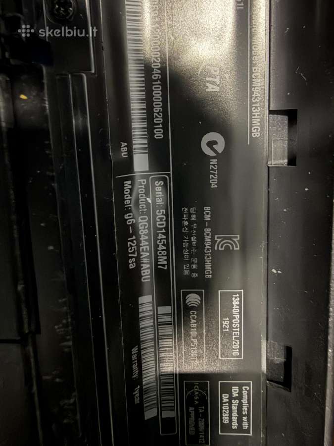 Hp g6 dalimis - nuotraukos Nr. 2