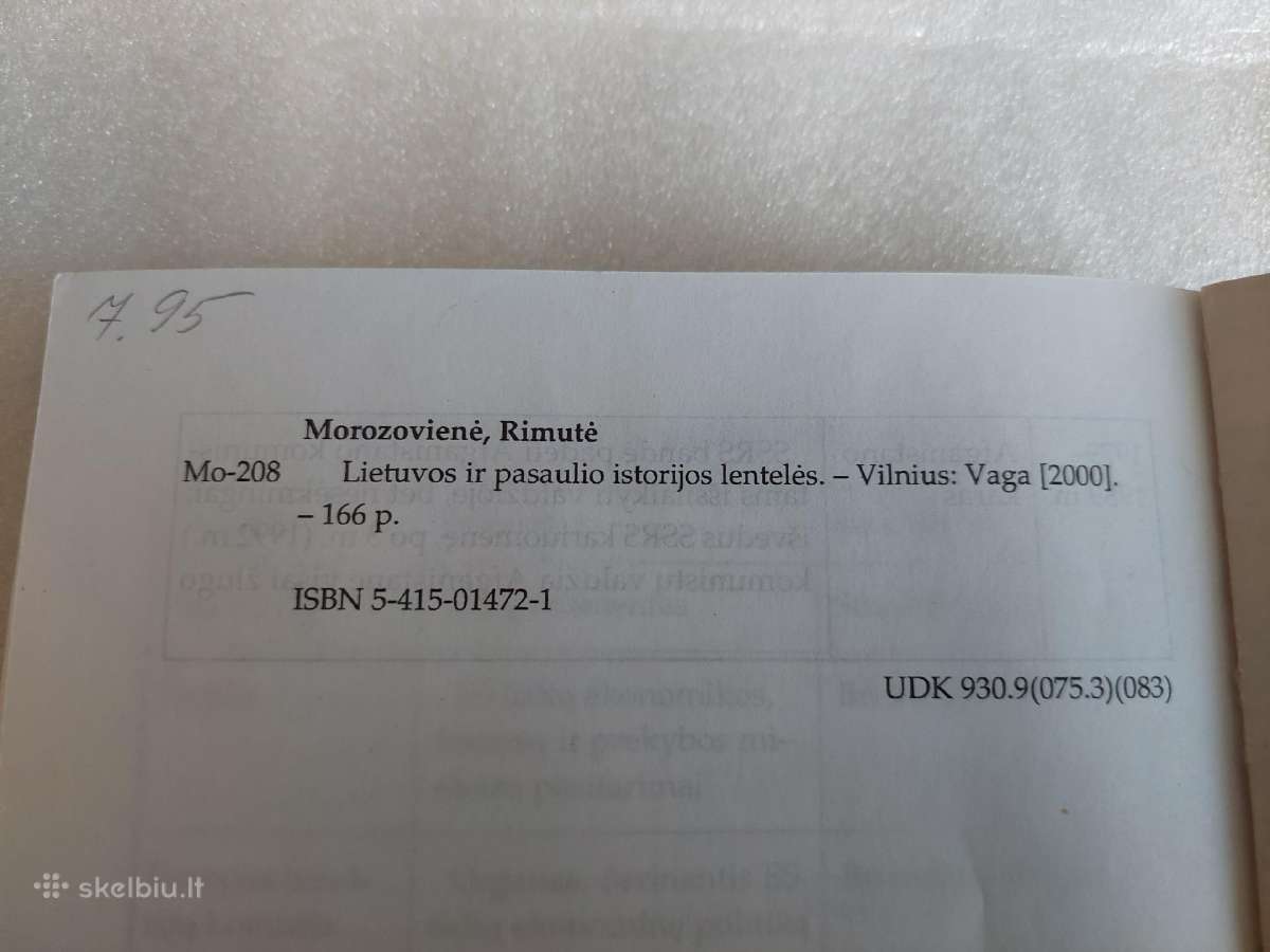 Lietuvos ir pasaulio istorijos lentelės - nuotraukos Nr. 6