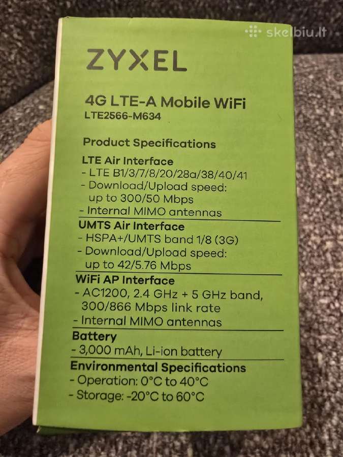 Zyxel Lte2566-m634 4G nešiojamas modemas - nuotraukos Nr. 3