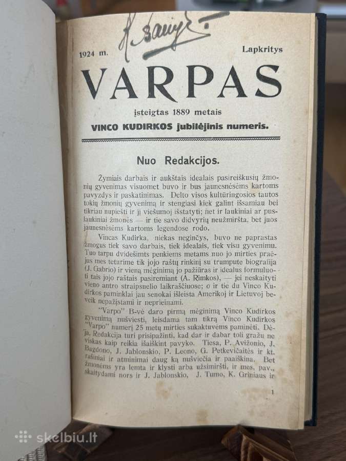 Varpas. Jubiliejinis numeris 1924