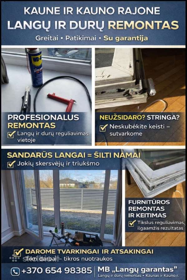MB Langų Garantas,langų bei durų remontas. - nuotraukos Nr. 2